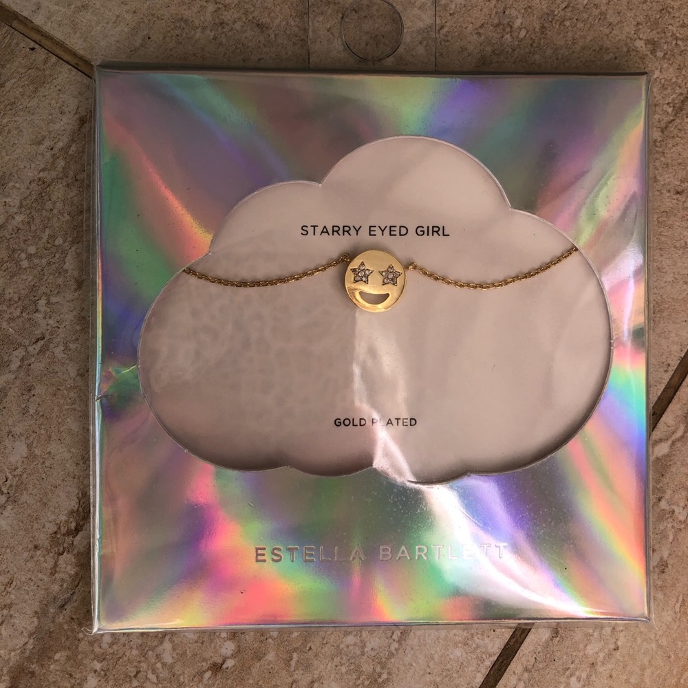 UO Estella Bartlett Starry Eyed Emoji Necklace NWT